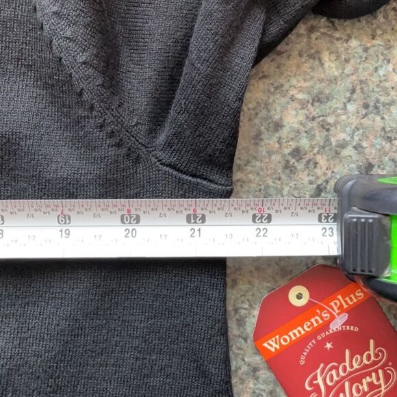 NWT Faded Glory Black Cardigan Sweater Women’s size 1X 16W Rayon Polyester - Picture 6 of 9